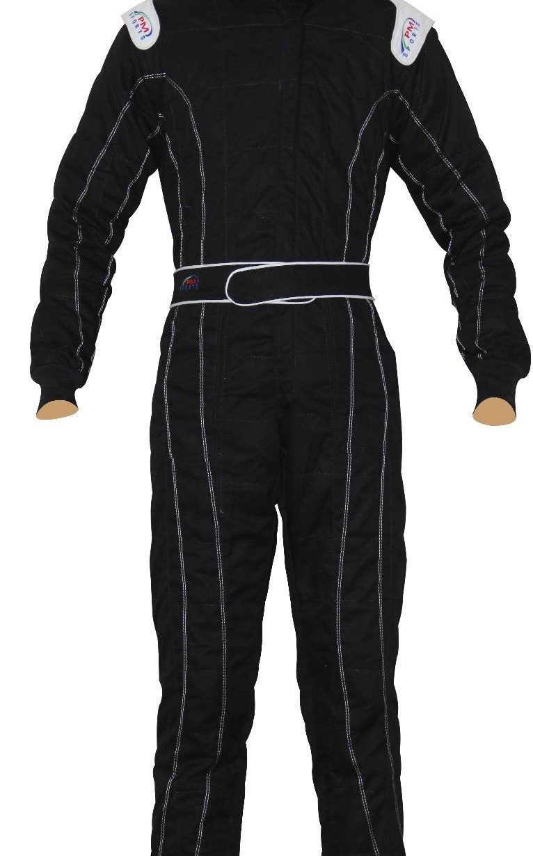 Kids Karting Suit Racing Suit Poly Cotton One Piece Black - UK247Deals